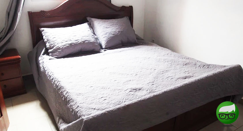 Chambre grise lit double 160 cm